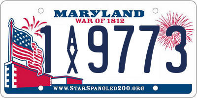 MD license plate 1AX9773