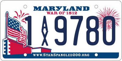MD license plate 1AX9780