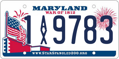 MD license plate 1AX9783