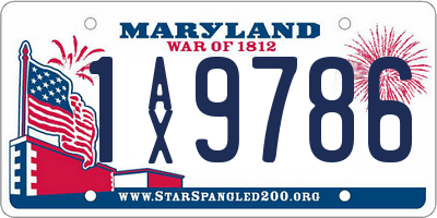 MD license plate 1AX9786