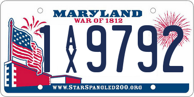 MD license plate 1AX9792