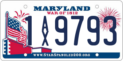 MD license plate 1AX9793