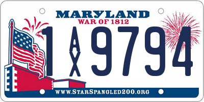 MD license plate 1AX9794