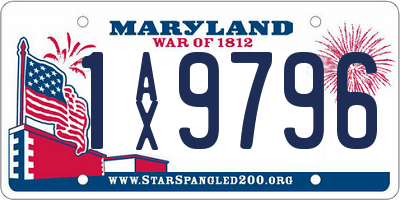 MD license plate 1AX9796