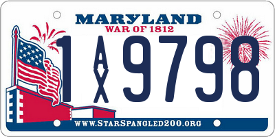 MD license plate 1AX9798