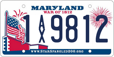 MD license plate 1AX9812