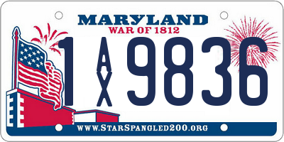 MD license plate 1AX9836