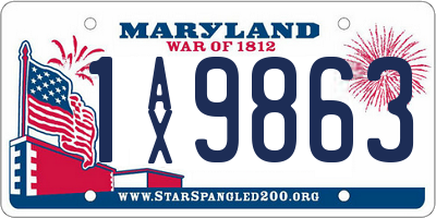 MD license plate 1AX9863