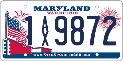 MD license plate 1AX9872