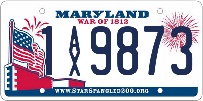 MD license plate 1AX9873