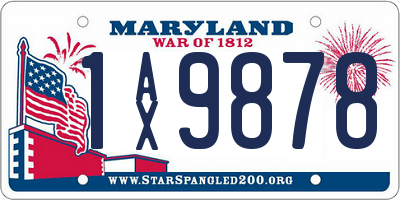 MD license plate 1AX9878