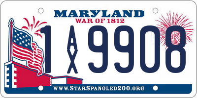MD license plate 1AX9908