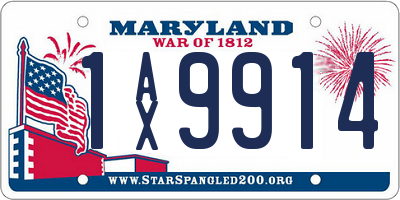 MD license plate 1AX9914