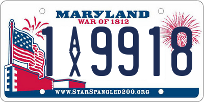 MD license plate 1AX9918