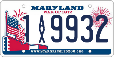 MD license plate 1AX9932