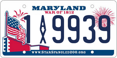 MD license plate 1AX9939