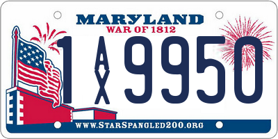 MD license plate 1AX9950