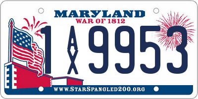 MD license plate 1AX9953