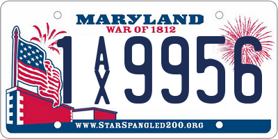 MD license plate 1AX9956