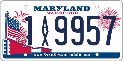MD license plate 1AX9957