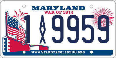 MD license plate 1AX9959
