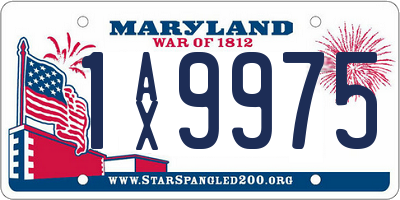MD license plate 1AX9975
