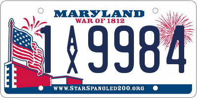 MD license plate 1AX9984