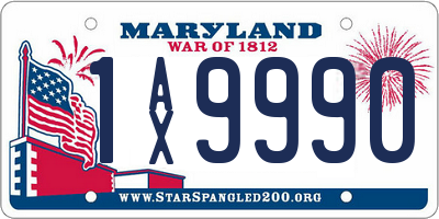 MD license plate 1AX9990