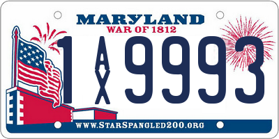 MD license plate 1AX9993