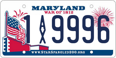MD license plate 1AX9996