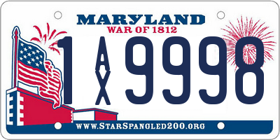 MD license plate 1AX9998