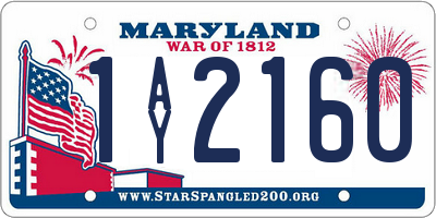 MD license plate 1AY2160