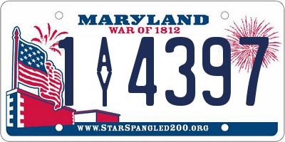 MD license plate 1AY4397