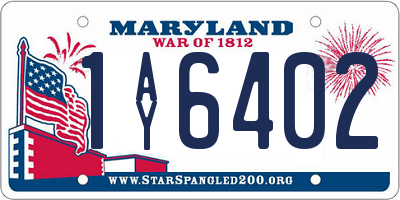 MD license plate 1AY6402