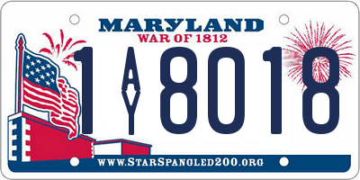 MD license plate 1AY8018