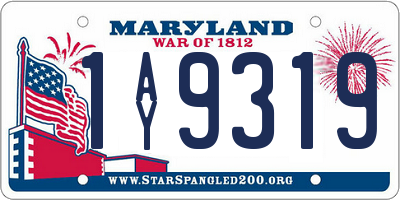 MD license plate 1AY9319