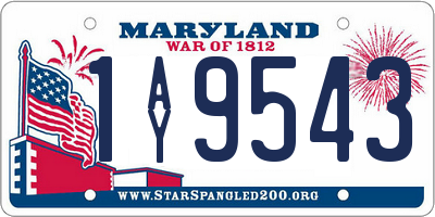MD license plate 1AY9543
