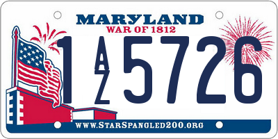 MD license plate 1AZ5726