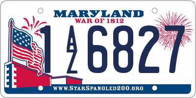 MD license plate 1AZ6827