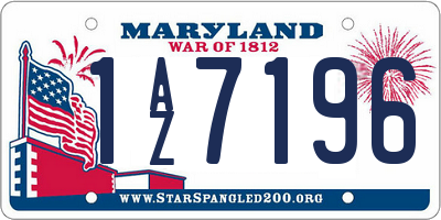 MD license plate 1AZ7196