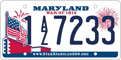 MD license plate 1AZ7233