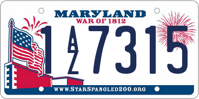 MD license plate 1AZ7315