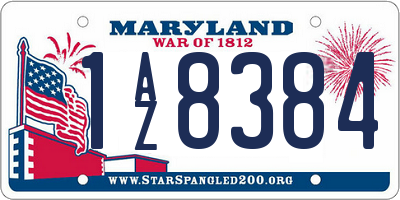 MD license plate 1AZ8384