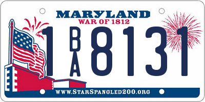 MD license plate 1BA8131