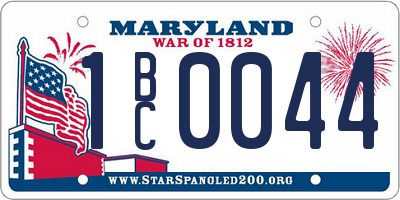MD license plate 1BC0044