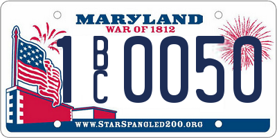 MD license plate 1BC0050