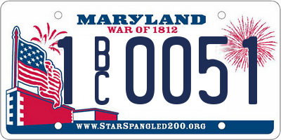 MD license plate 1BC0051