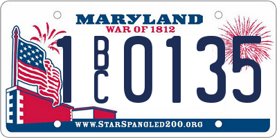 MD license plate 1BC0135