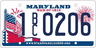 MD license plate 1BC0206