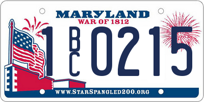 MD license plate 1BC0215